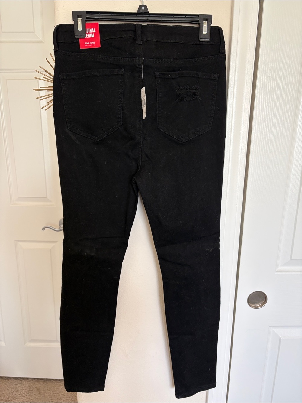 Wax Jean Black Distressed Skinny Jeans - Picture 3 of 3
